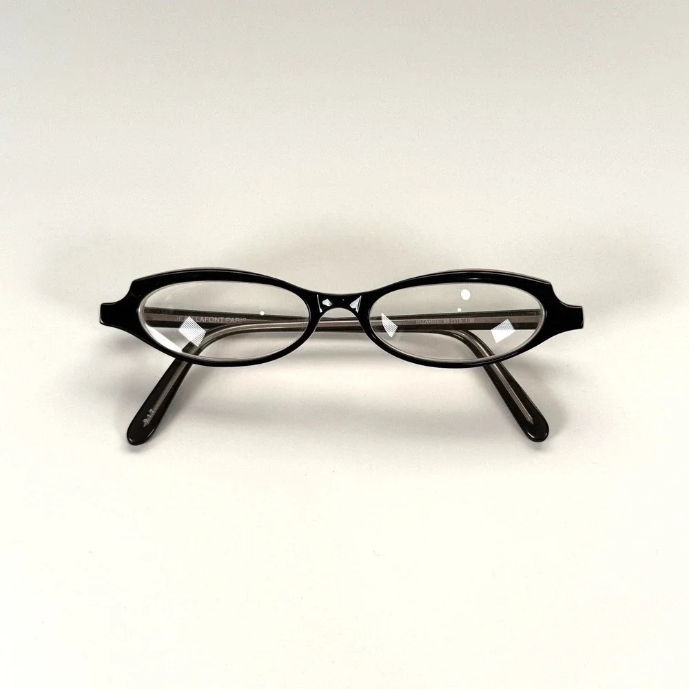 Jean Lafont Paris Bizarre 917 Eyeglasses Frame Only 48-15-138 Black/Purple Oval